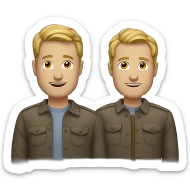 two white mans friends sticker