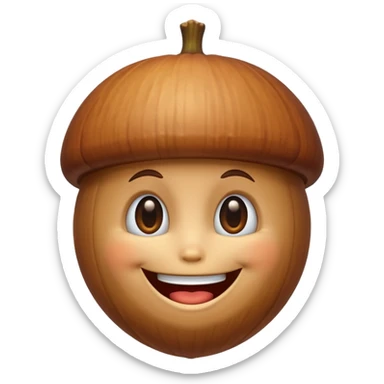 acorn with face sticker
