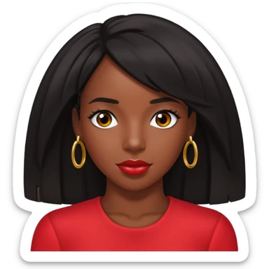 Kelly Rowland with black hair, red outfit sticker