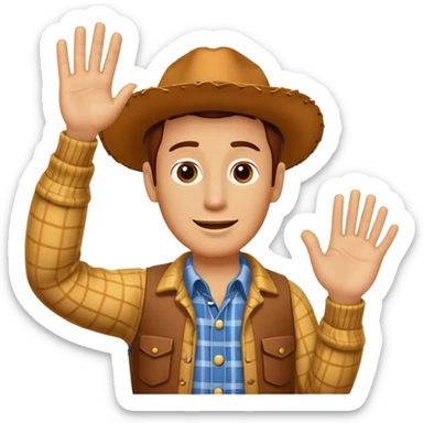 Woody saludos con la mano arriba  sticker