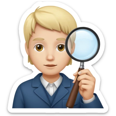 persona con lupa  sticker