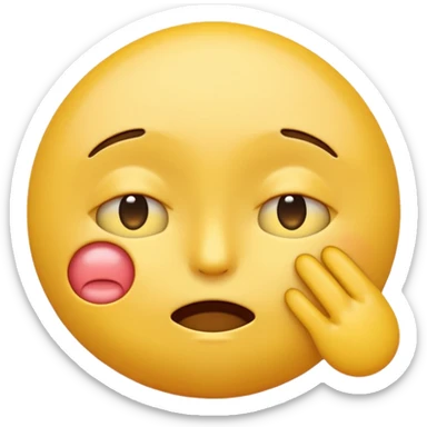 embarrased yellow emoji sqeezing eyes shut sticker