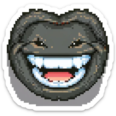smiling face with big teeth and wide grin, happy expression sticker