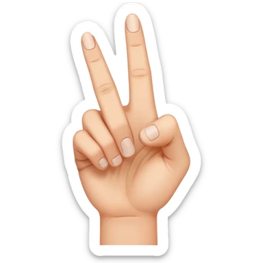 a hand with 2 middle fingers are up sticker
