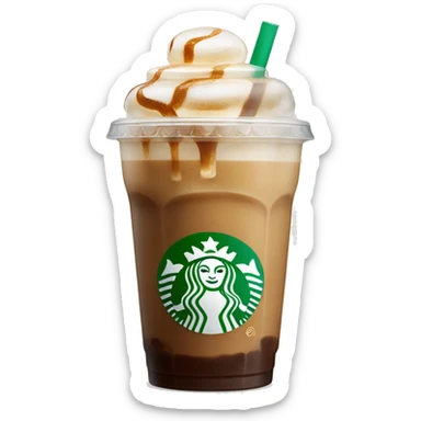 Starbuck ice coffee with ice cubes sticker