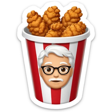 kfc bucket white and red stripes sticker