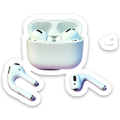 AirPods Pro in floral case white with pastel blue roses sticker