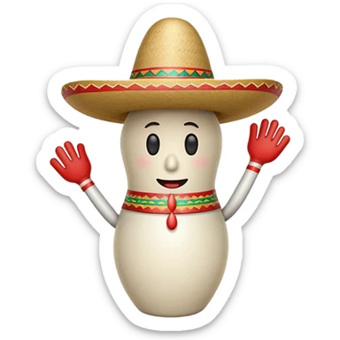 A bowling pin wearing a sombrero  sticker