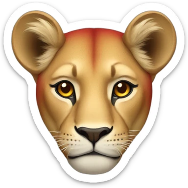 Red lioness sticker