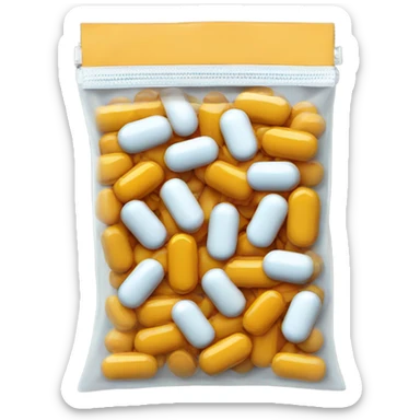 Pills in a small zip bag sticker