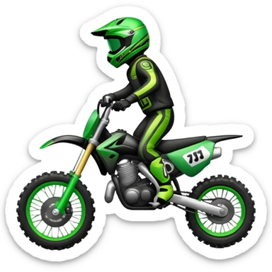 Black and green dirt bike  sticker