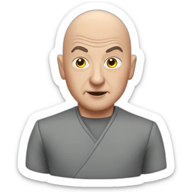 dr. evil bald head sticker