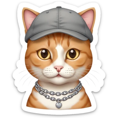 Cat cap  body chain sticker