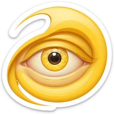 Thin Yellow swirl around an eye  sticker