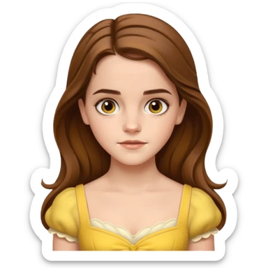 emma watson long hair as belle Cinematic Realistic sticker