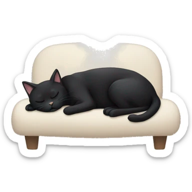 black cat sleeping sticker