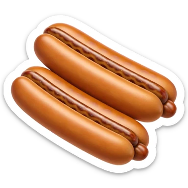 Three sausages linked together in the ends.
Apple emoji style sticker