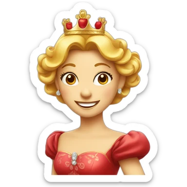 Happy red apple wearing princess dress sticker