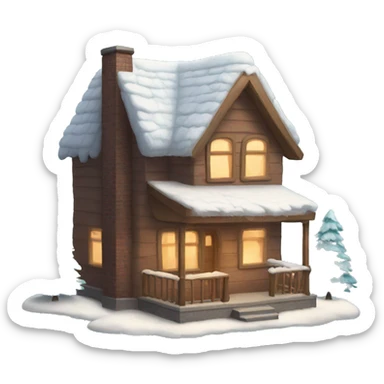 Cozy winter house sticker