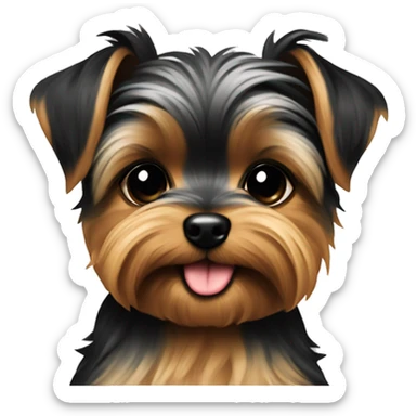 Yorkie puppy Tri colored  sticker