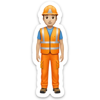 man in orange hi vis vest standing full body sticker