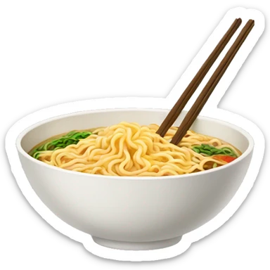 Asian Ramen noodles in a bowl with chopsticks  sticker