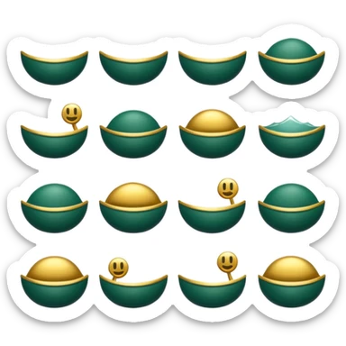 dark green emoji set for luxury seaside accommodation theme sticker