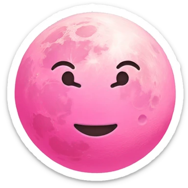 pink moon with music notes sticker