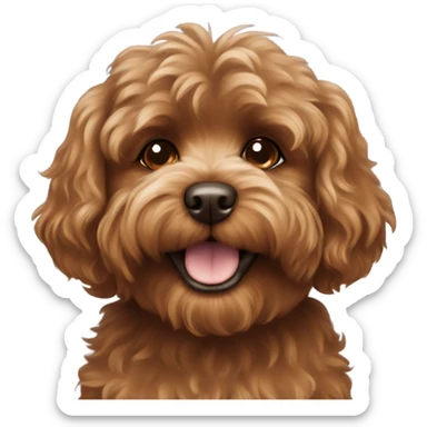Brown fluffy cavoodle dog  sticker