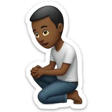 Person kneeling on one knee sticker