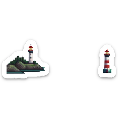 coastal landscape with lighthouse sticker