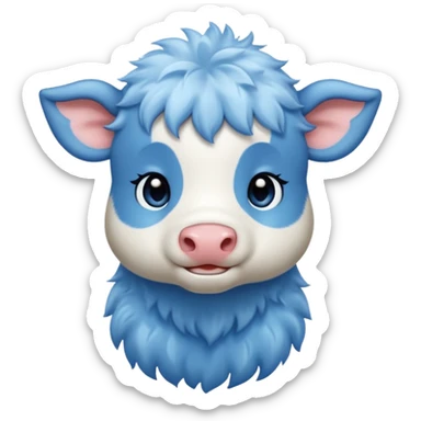 Vaca tierna azul sticker
