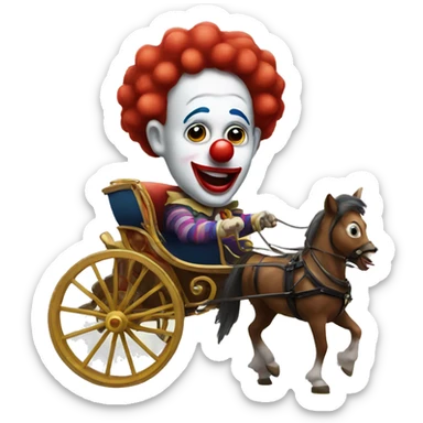 clown in a carriage sticker