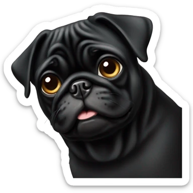 Black pug sticker