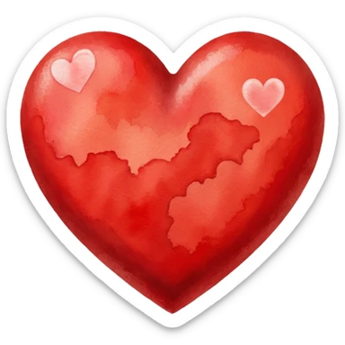 heart, watercolor art style sticker