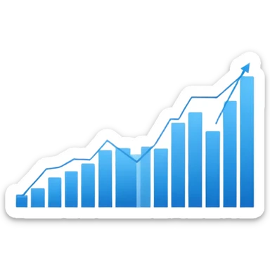 data chart with rising trend line sticker