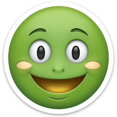 happy face emoji  Green colored sticker