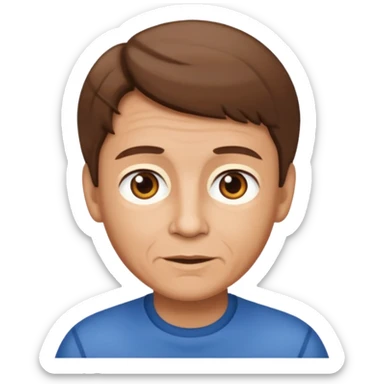 boy hair brown 70 yeear old sticker