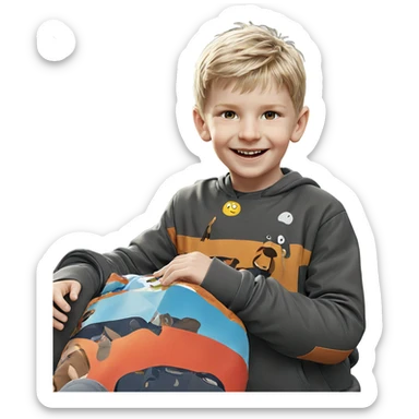 two boys smiling outdoors sticker