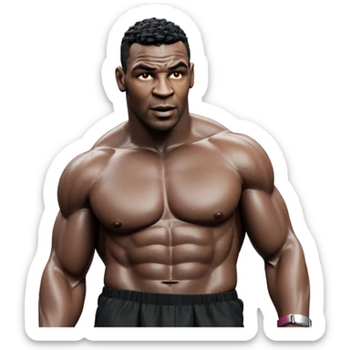 muscular dark-skinned man portrait sticker