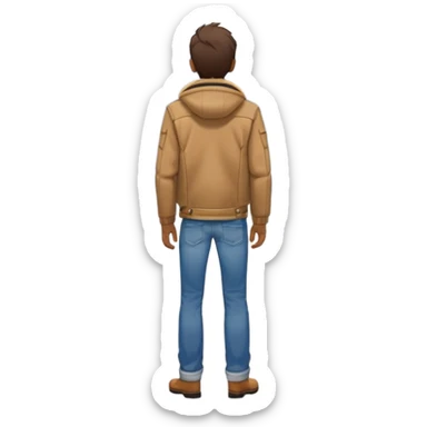 a person outside of a parked car facing his back. looking at the open long road with mountains at the fondo  sticker