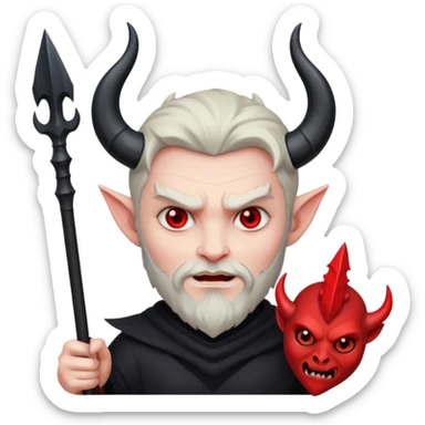 satan holding trident sticker