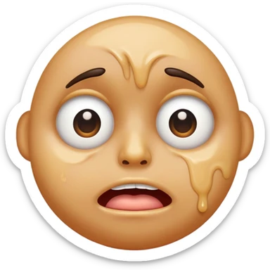 Emoji levant les yeux et bavants  sticker