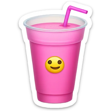 Pink and yellow juice in a cup sticker