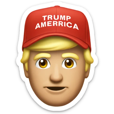 Trump with a hat The mooto :”Make America again” on it  sticker
