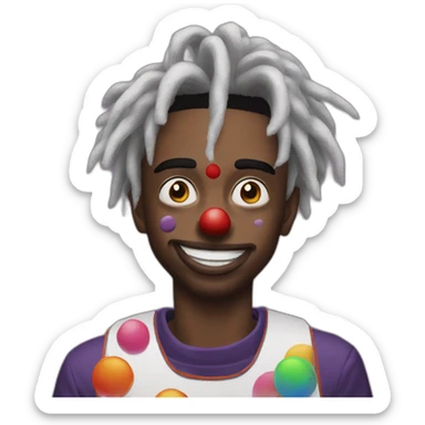 playboi carti with clown makeup sticker