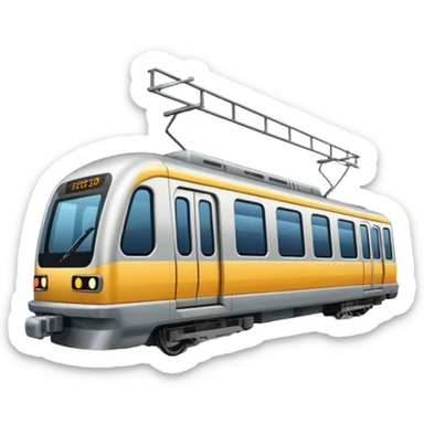 A metro train coing to a station sticker