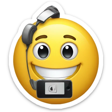 Smiley holding phone sticker