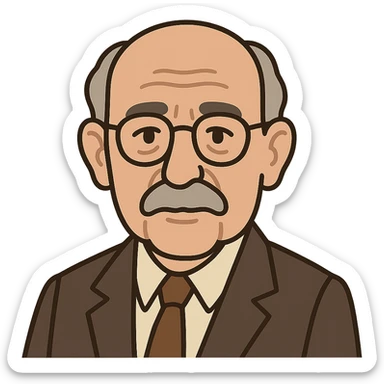 flat toon style portrait of Hans Jonas, German philosopher, neutral background sticker