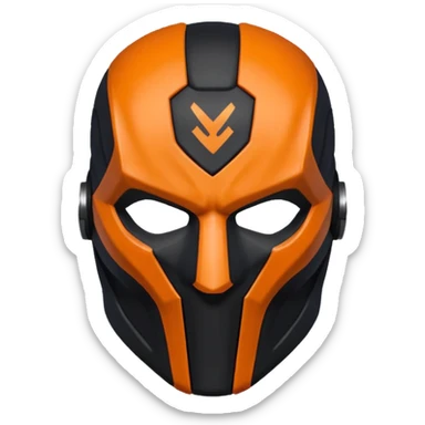 Death stroke mask all black -orange sticker